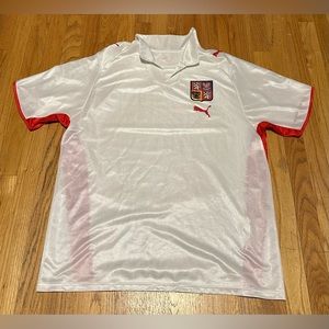 Czech Republic Soccer Jersey Adult Extra Large White National Soccer Team 2008